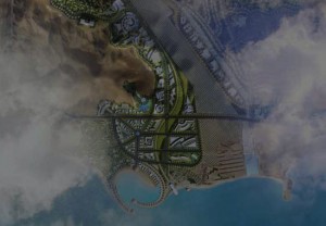 3d image abu dhabi from the sky