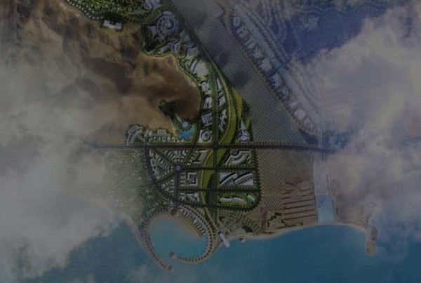 3d image abu dhabi from the sky